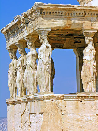 The Caryatids on the south porch of the Erechtheion (420 BC), Athens