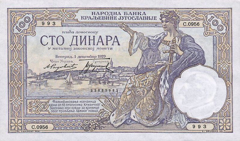 Soubor:YugoslaviaP27b-100Dinara-1929 f.jpg