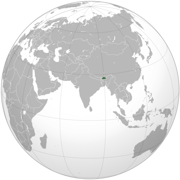 Soubor:Bhutan (orthographic projection).png