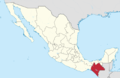 Chiapas in Mexico (location map scheme).png