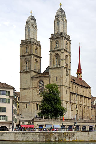 The Grossmünster is a Romanesque-style Protestant church.