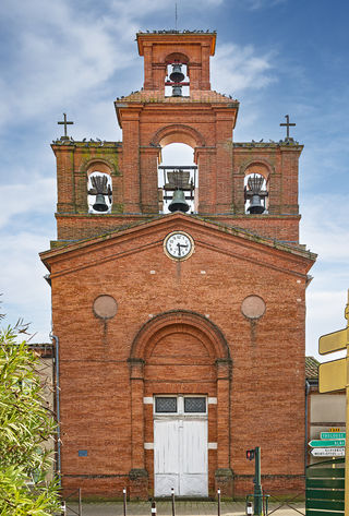 Facade of Église Sainte-Foy in Castelmaurou, Haute-Garonne