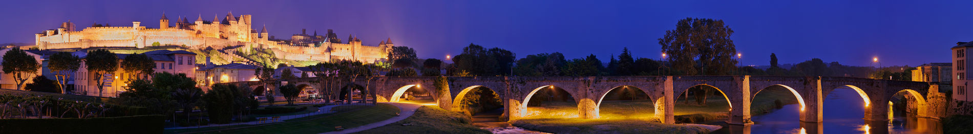 Panorama Carcassonne s mostem